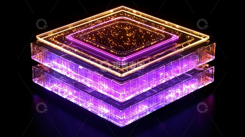 高清大图下载【趣麦麦图】科技感发光正方体