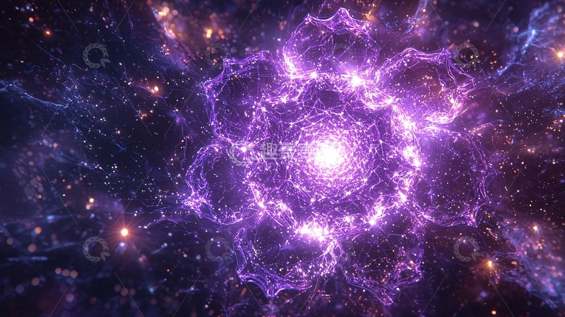 高清大图下载【趣麦麦图】紫色星云般的能量漩涡