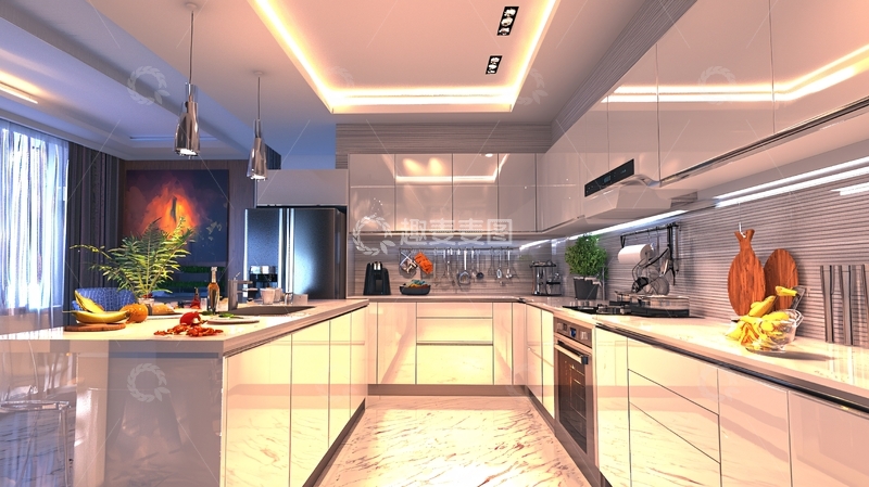 高清大图下载【趣麦麦图】现代简约风格厨房设计