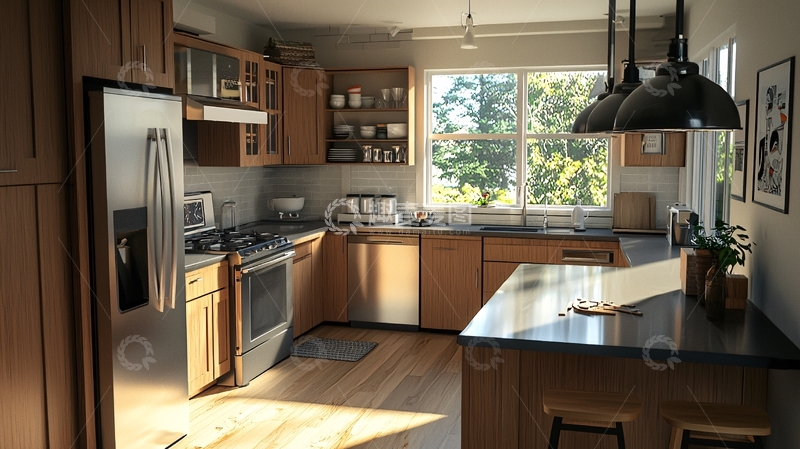 高清大图下载【趣麦麦图】现代简约厨房