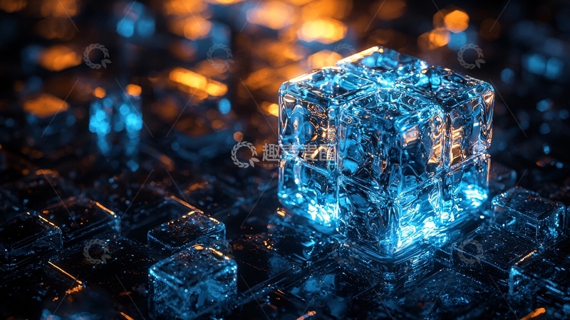 高清大图下载【趣麦麦图】科技感冰块