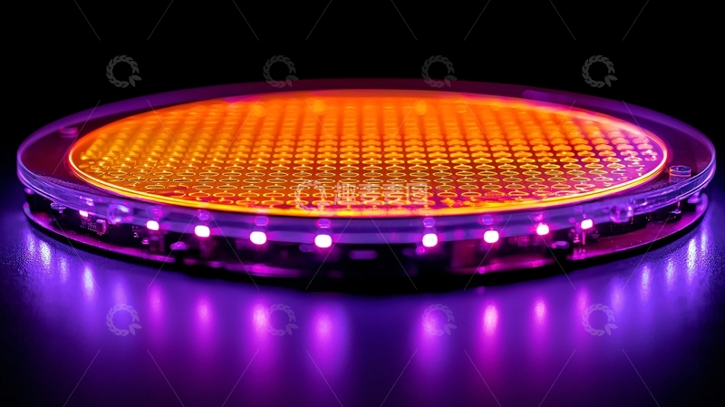 高清大图下载【趣麦麦图】-半导体晶圆发光特写