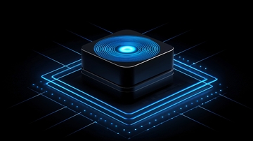 微芯片与蓝色光芒