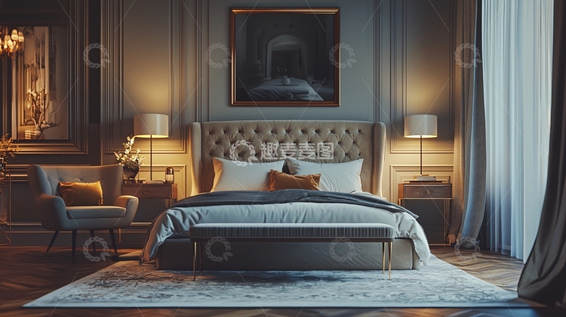高清大图下载【趣麦麦图】奢华卧室夜景