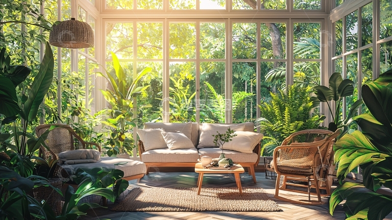 高清大图下载【趣麦麦图】阳光洒进玻璃房