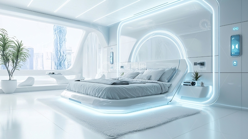 高清大图下载【趣麦麦图】未来感卧室