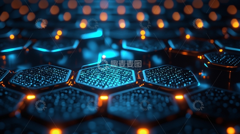 高清大图下载【趣麦麦图】科技感六边形网格