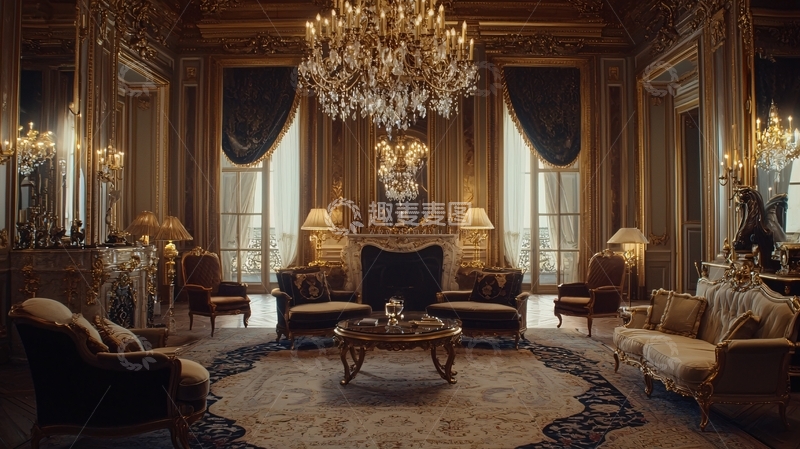 高清大图下载【趣麦麦图】奢华欧式客厅