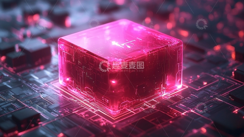 高清大图下载【趣麦麦图】粉色透明立方体