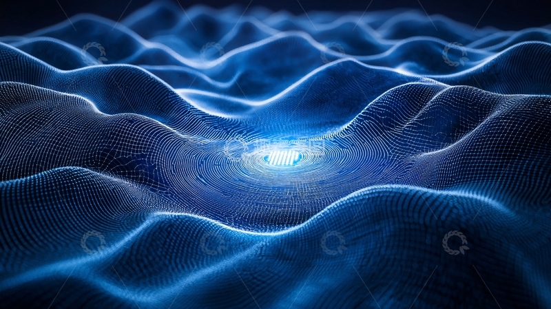 高清大图下载【趣麦麦图】蓝色波浪状数据可视化