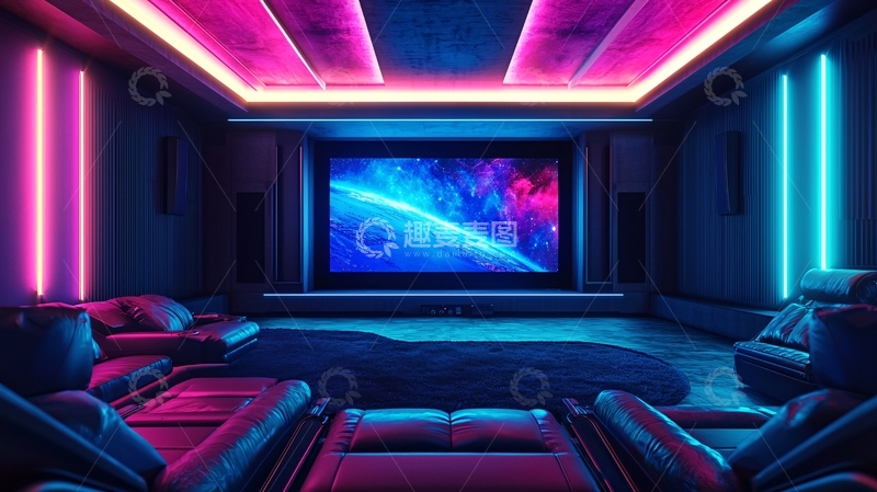 高清大图下载【趣麦麦图】炫彩灯光家庭影院