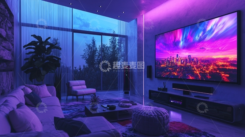 高清大图下载【趣麦麦图】极简风格家庭影院