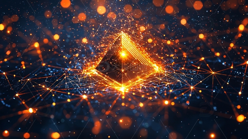 高清大图下载【趣麦麦图】金色几何体悬浮发光