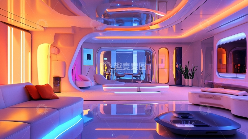 高清大图下载【趣麦麦图】未来科技感客厅