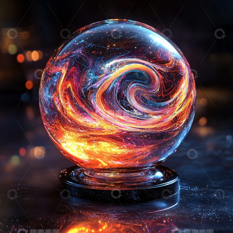高清大图下载【趣麦麦图】水晶球内星云漩涡
