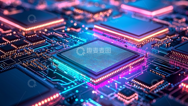 高清大图下载【趣麦麦图】科技感芯片电路板