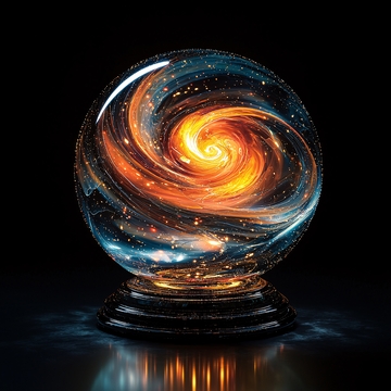 璀璨星云在水晶球中