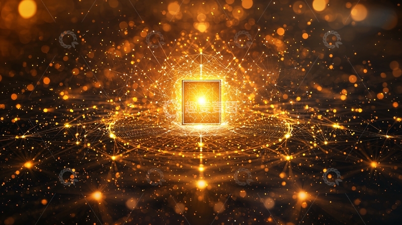 高清大图下载【趣麦麦图】金色光芒下的芯片