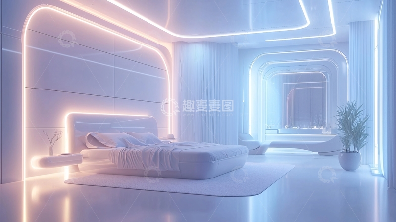 高清大图下载【趣麦麦图】未来感卧室