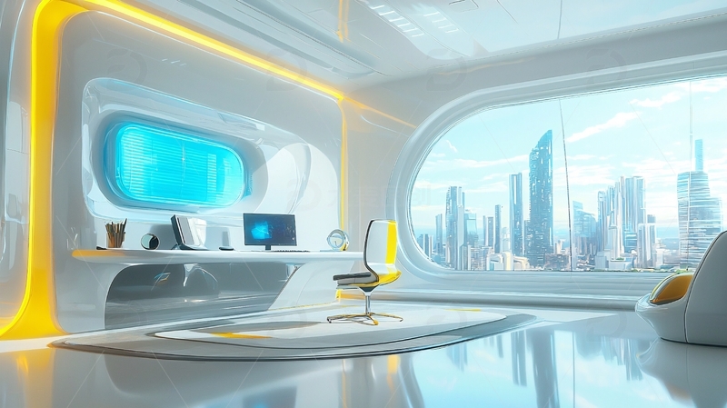 高清大图下载【趣麦麦图】未来科技感办公室