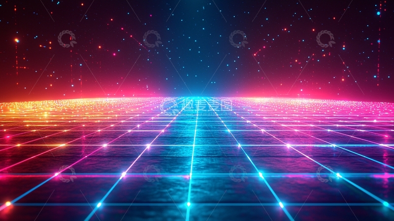 高清大图下载【趣麦麦图】霓虹灯网格