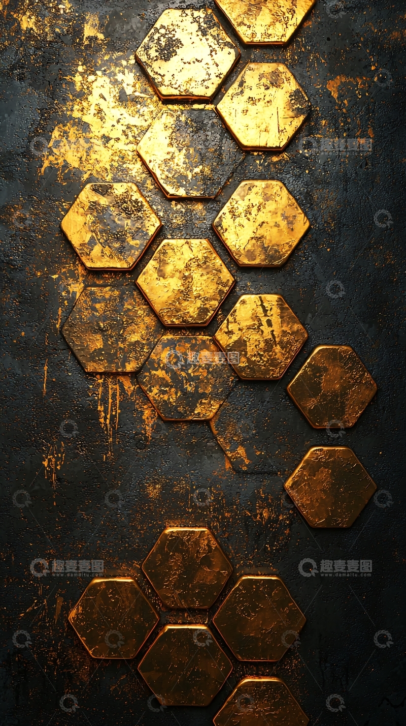 高清大图下载【趣麦麦图】金色蜂窝