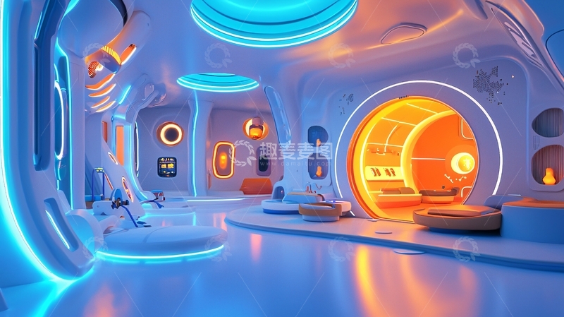 高清大图下载【趣麦麦图】未来科技感房间