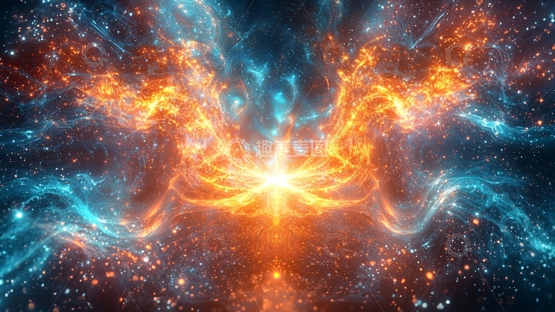 高清大图下载【趣麦麦图】星云火焰绚丽抽象背景