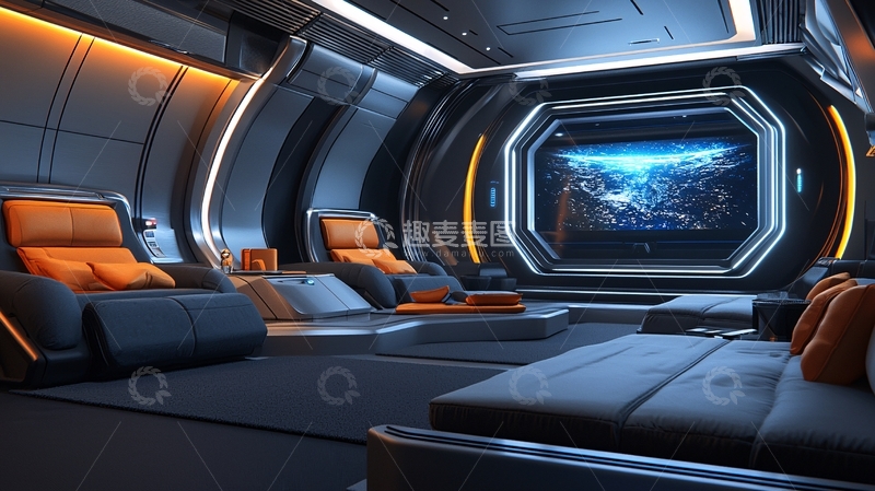 高清大图下载【趣麦麦图】未来科技感家庭影院