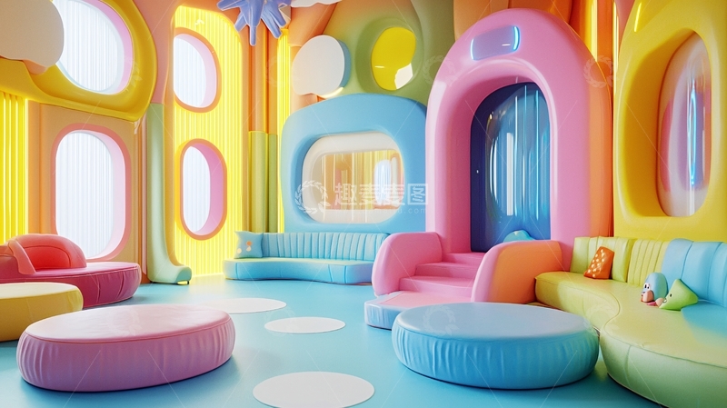 高清大图下载【趣麦麦图】彩色儿童房