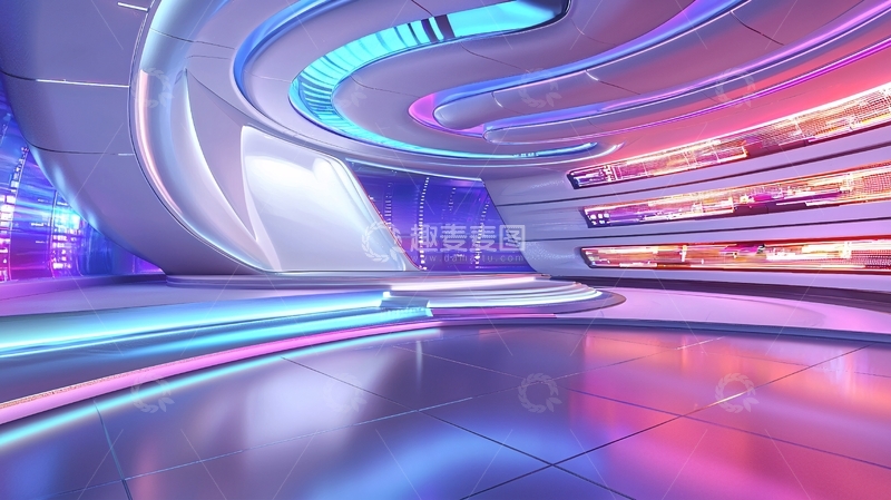高清大图下载【趣麦麦图】未来科技感直播间