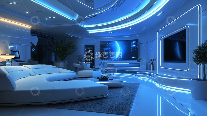 高清大图下载【趣麦麦图】未来科技感客厅