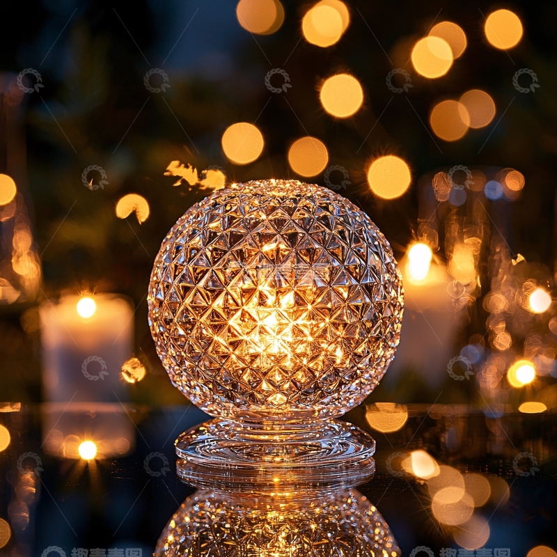 高清大图下载【趣麦麦图】水晶球烛光夜景