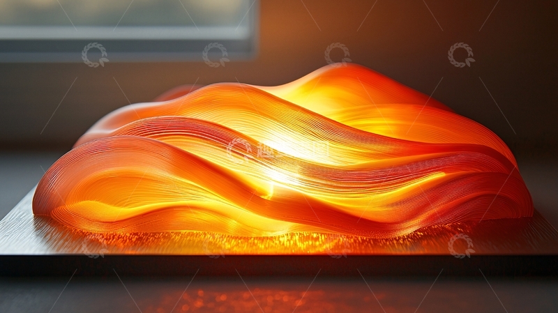 高清大图下载【趣麦麦图】琥珀色光线起伏雕塑