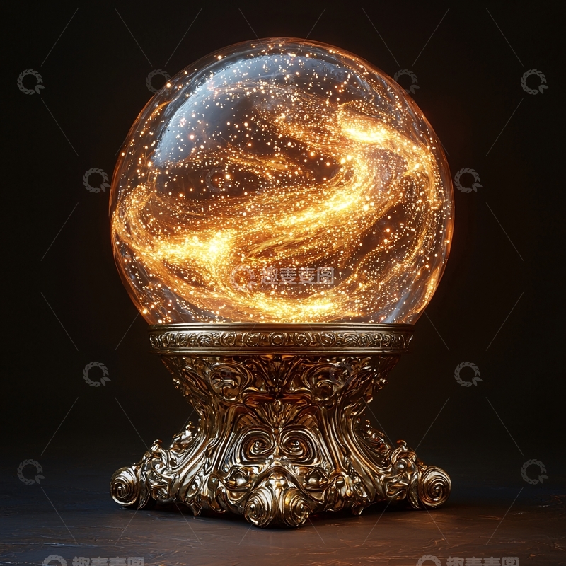 高清大图下载【趣麦麦图】璀璨星河在透明球体中