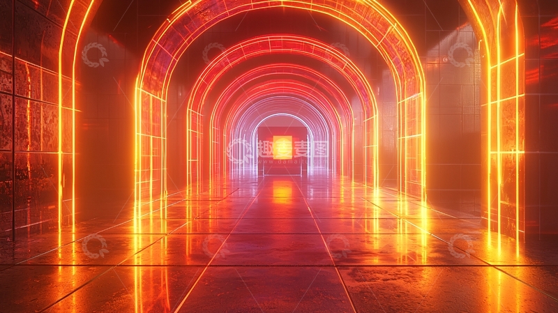 高清大图下载【趣麦麦图】发光隧道