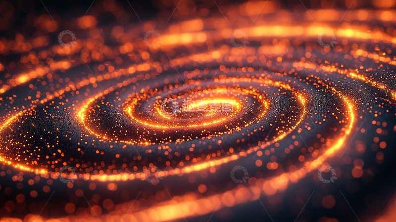 高清大图下载【趣麦麦图】橙色光点环绕的漩涡