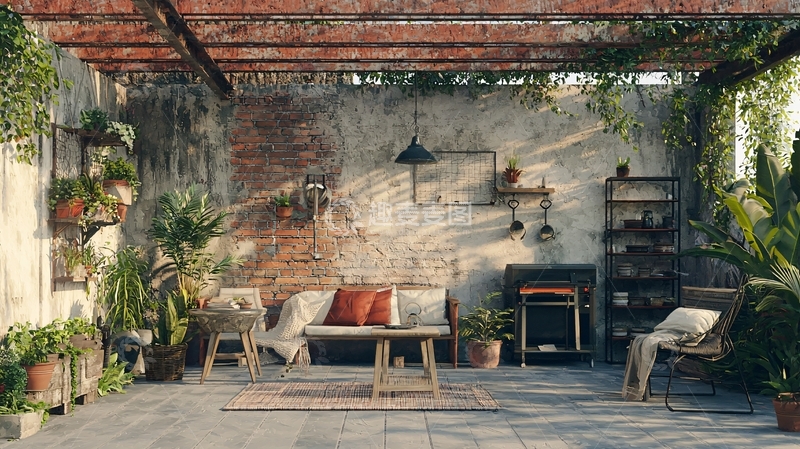 高清大图下载【趣麦麦图】庭院休闲区
