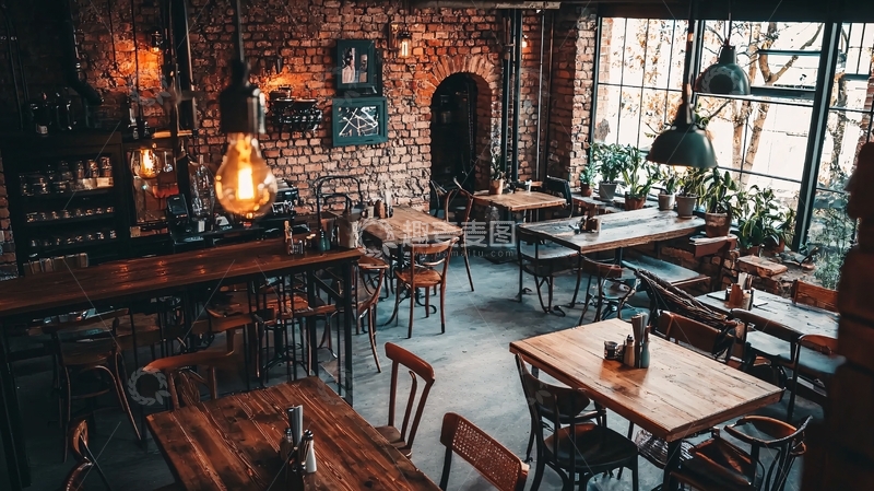 高清大图下载【趣麦麦图】复古工业风咖啡馆