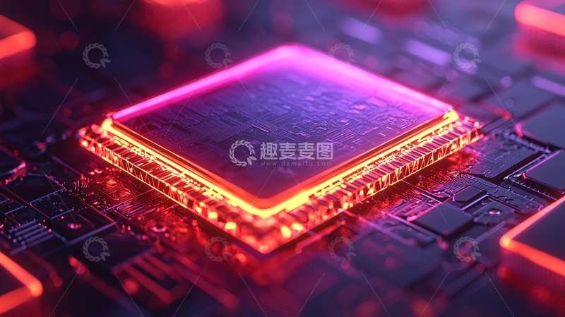 高清大图下载【趣麦麦图】发光芯片特写