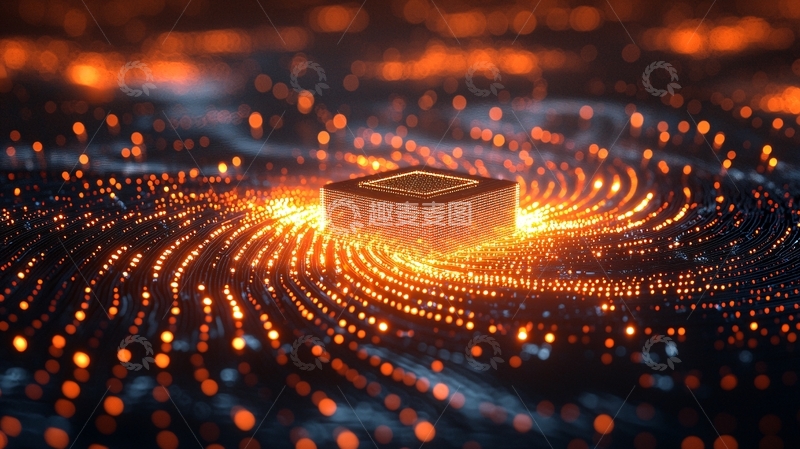 高清大图下载【趣麦麦图】未来科技感芯片数据流动