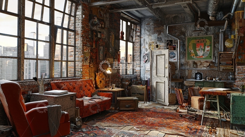 高清大图下载【趣麦麦图】老式公寓房间