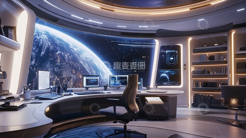 高清大图下载【趣麦麦图】未来科技感办公室