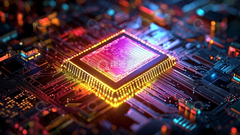 高清大图下载【趣麦麦图】科技感芯片特写