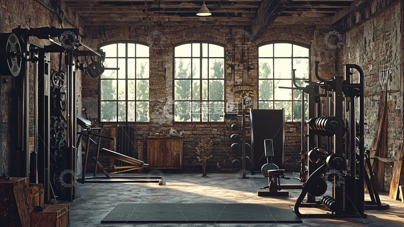 高清大图下载【趣麦麦图】复古工业风健身房