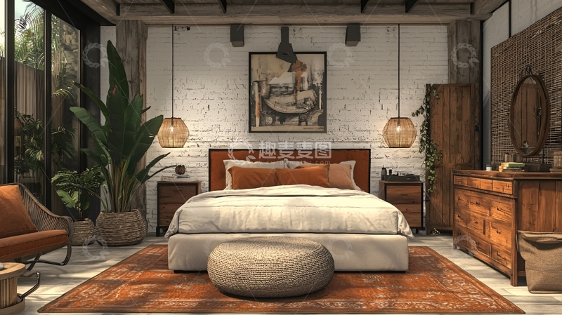 高清大图下载【趣麦麦图】热带风情卧室设计