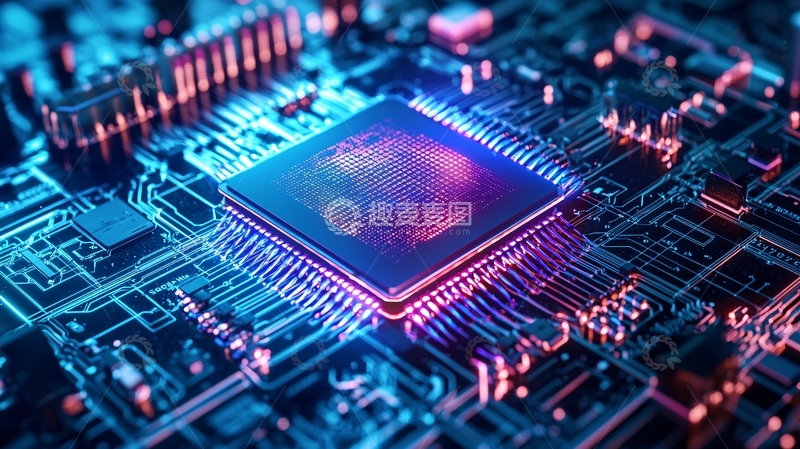 高清大图下载【趣麦麦图】科技感芯片电路板