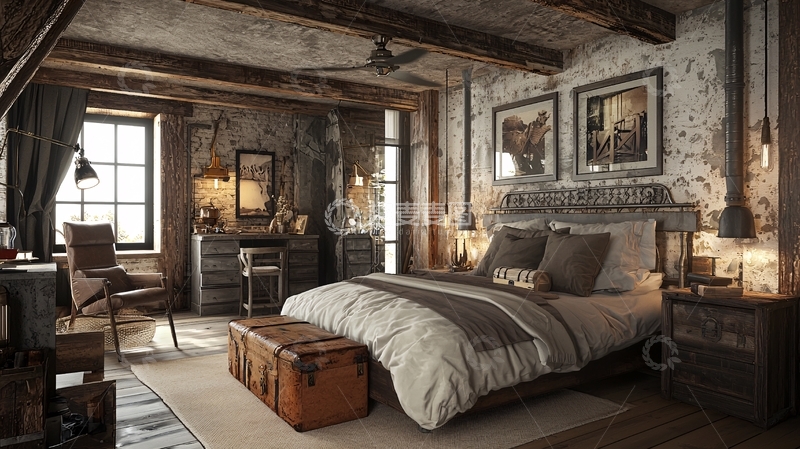 高清大图下载【趣麦麦图】乡村风格卧室