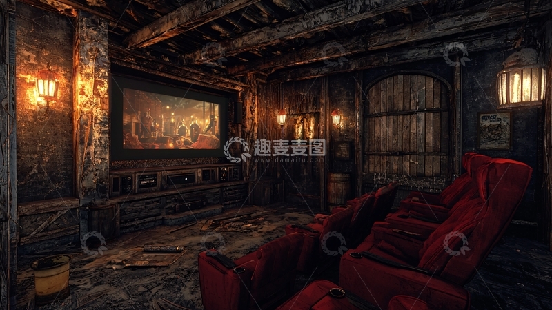 高清大图下载【趣麦麦图】复古家庭影院