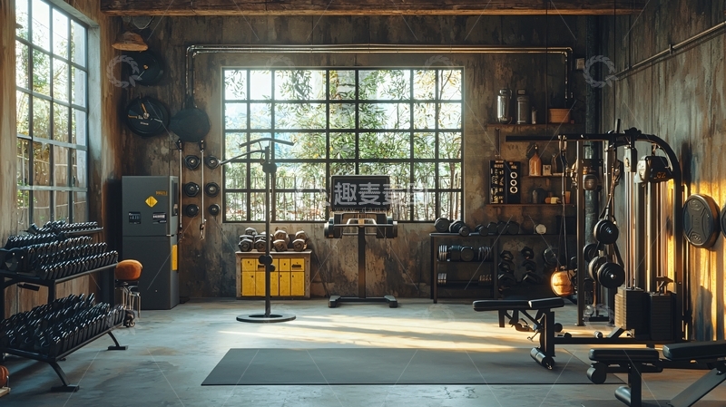 高清大图下载【趣麦麦图】工业风健身房